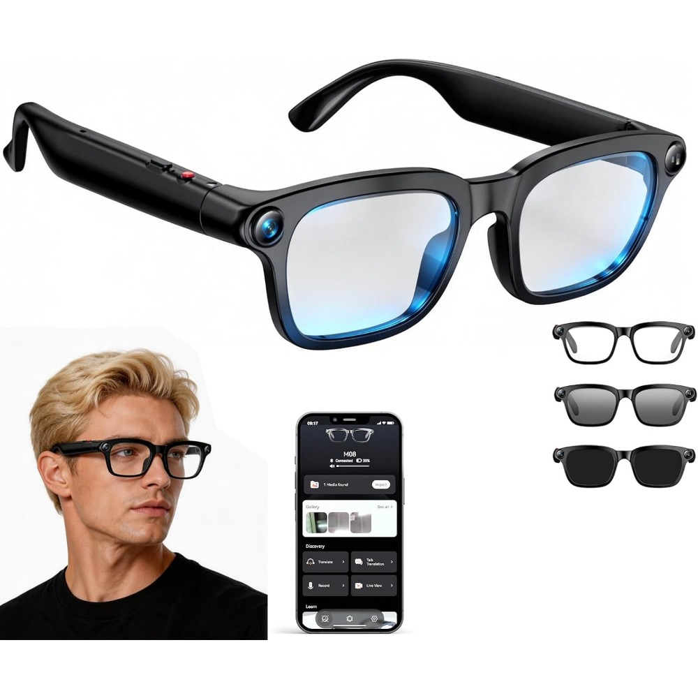 Smart Glasses Lens - نظارات ذكية: فيديو بدقة 4K، نظارات