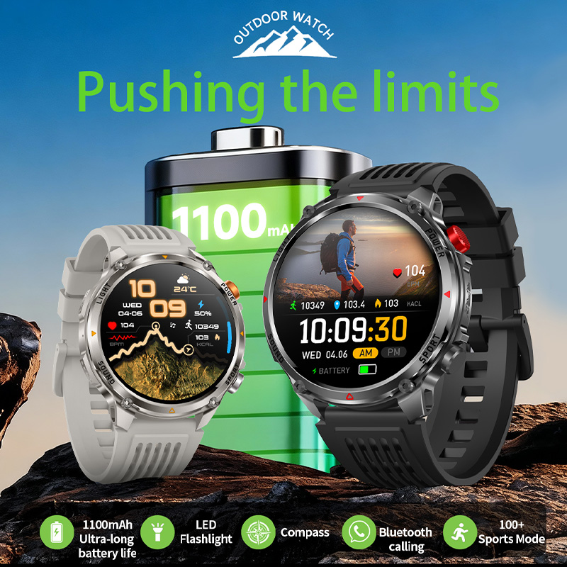 ساعة ذكية خارجية ببطارية 1100  - مراجعة Breath Rate Monitor وسعره