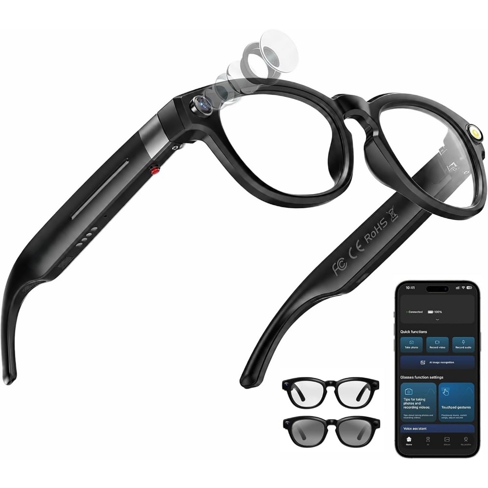 نظارات ذكية: كاميرا بدقة 4K، ب - مراجعة Smart Glasses Lens وسعره