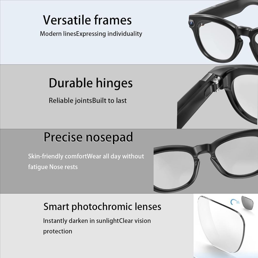 نظارات ذكية: كاميرا بدقة 4K، ب - مراجعة Smart Glasses Lens وسعره