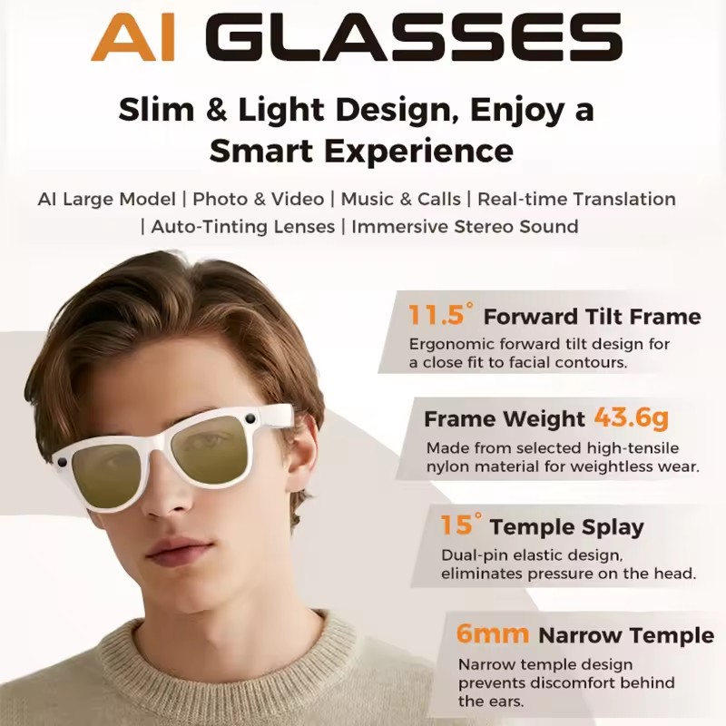جديد 800 واط 4 كيلو HD كاميرا  - مراجعة Smart Glasses Lens وسعره