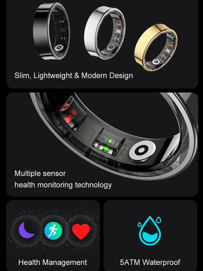 حلقة ذكية جديدة R09 مراقبة الص - مراجعة Temperature Ring Skin وسعره